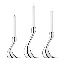 3 Candelabros Cobra, acero inoxidable