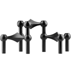3 Candelabros STOFF Nagel, negro