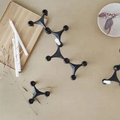 3 Candelabros STOFF Nagel, negro