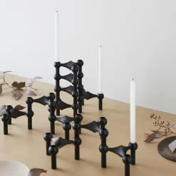 3 Candelabros STOFF Nagel, negro
