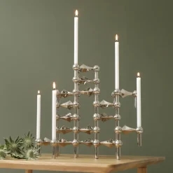 3 Candelabros STOFF Nagel, cromo