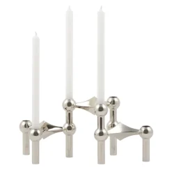 3 Candelabros STOFF Nagel, cromo