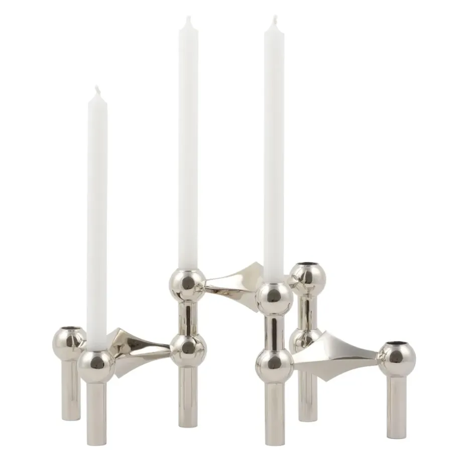 3 Candelabros STOFF Nagel, cromo