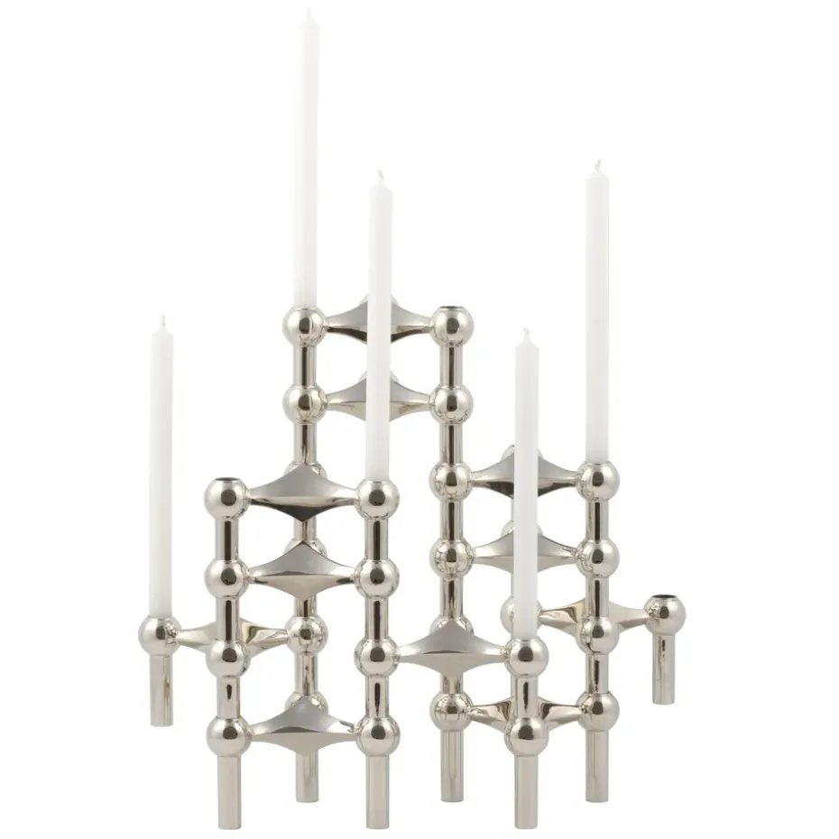 3 Candelabros STOFF Nagel, cromo