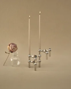 3 Candelabros STOFF Nagel, cromo