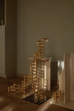 3 Candelabros STOFF Nagel, latón