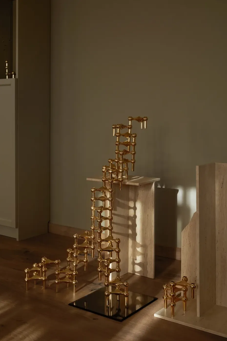 3 Candelabros STOFF Nagel, latón