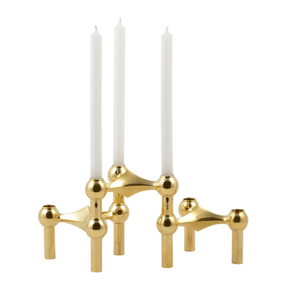 3 Candelabros STOFF Nagel, latón