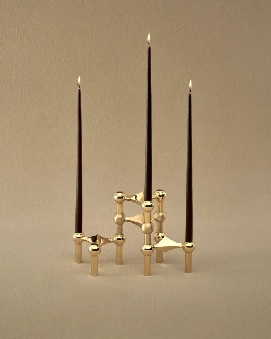 3 Candelabros STOFF Nagel, latón