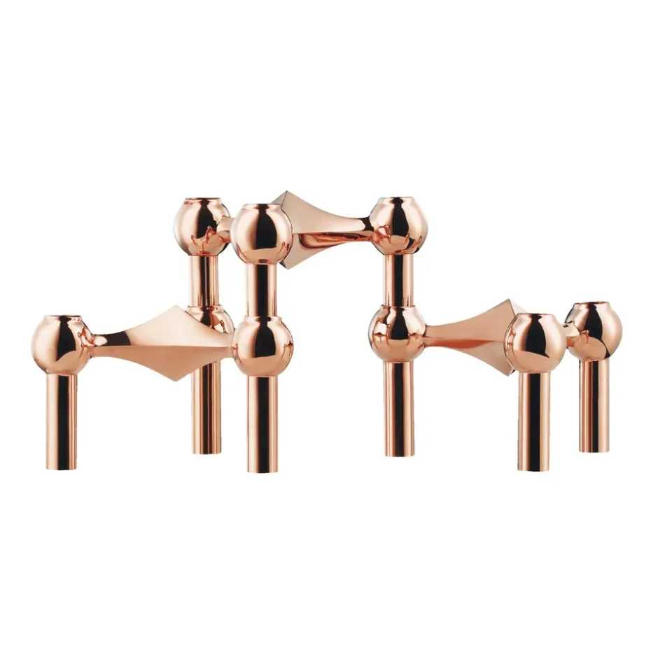 3 Candelabros STOFF Nagel, oro rosa