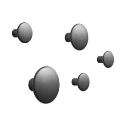 5 Colgadores The Dots, metal, negro