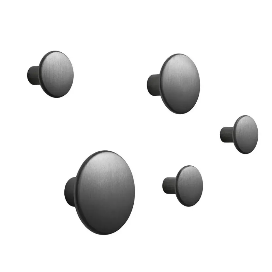 5 Colgadores The Dots, metal, negro