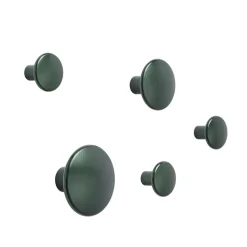 5 Colgadores The Dots, metal, Dark green