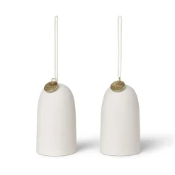 2 Colgantes de navidad Bell klocka Ø4 cm, Off-white