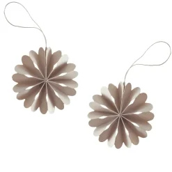 2 Colgantes de Navidad Paper Flowers, Sand
