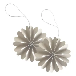 2 Colgantes de Navidad Paper Flowers, Natural