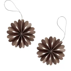 2 Colgantes de Navidad Paper Flowers, Coffee
