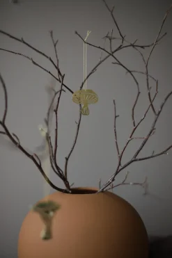 4 Colgantes decorativos Fungi, Latón