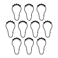 10 Ganchos Aqua para cortina de ducha, Negro