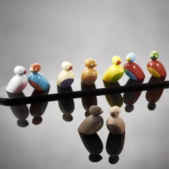 2 Gorriones de madera, roble