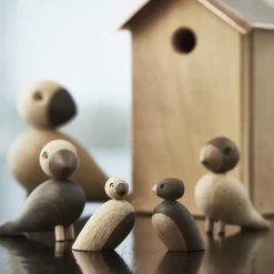 2 Gorriones de madera, roble