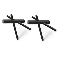 2 percheros Sticks, set de 2, negro