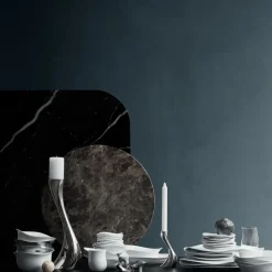 2 Portavelas Cobra, acero inoxidable