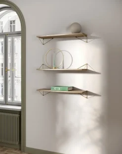 2 Soportes para balda Pythagoras, latón