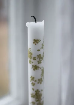 2 Velas alagargadas Slåpeblom, verde