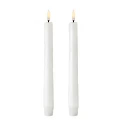 2 Velas alargadas LED Uyuni blanco, 20,5 cm
