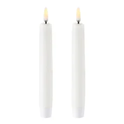 2 Velas alargadas LED Uyuni blanco, 15,5 cm
