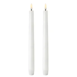 2 Velas alargadas LED Uyuni blanco, 25,2 cm