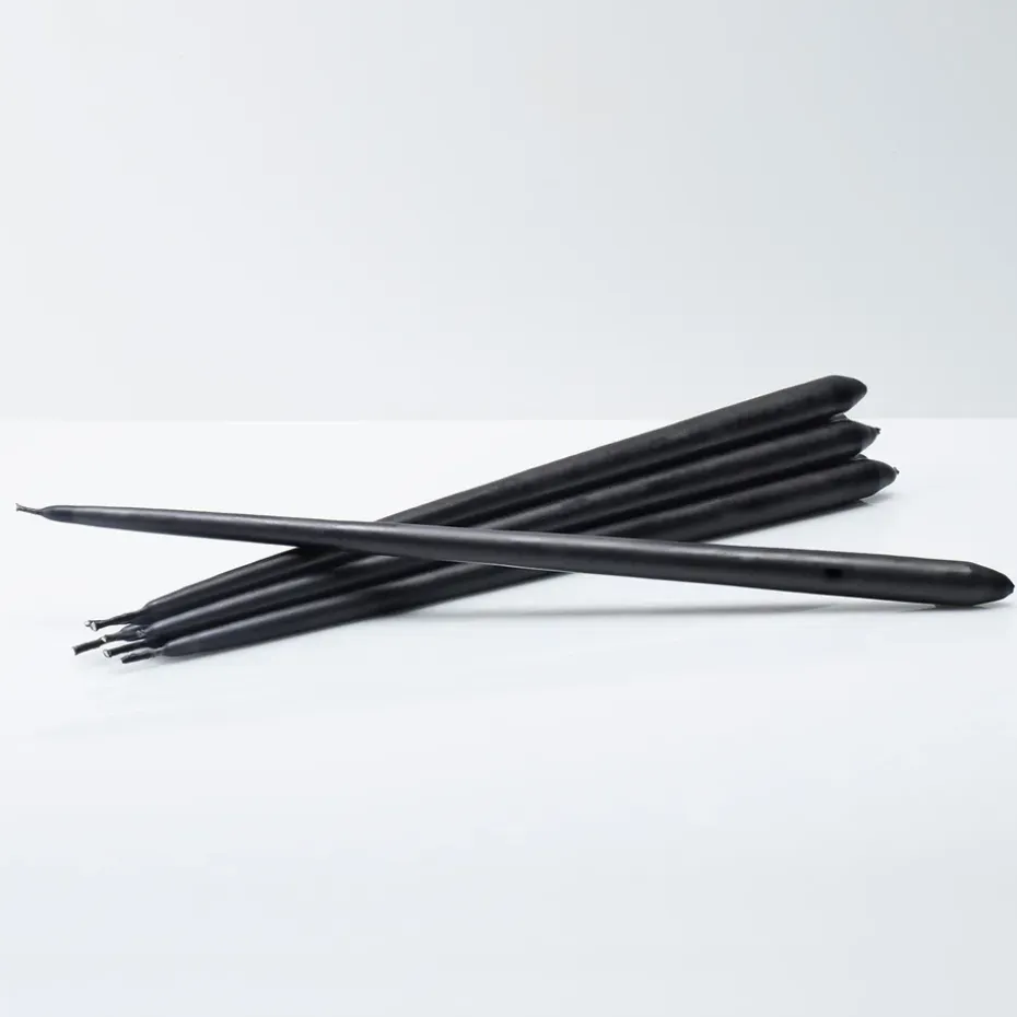 6 Velas cónicas STOFF de ester & erik, Black