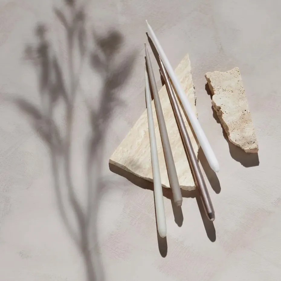 6 Velas cónicas STOFF de ester & erik, Champagne