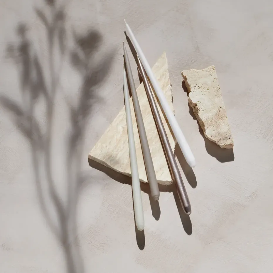 6 Velas cónicas STOFF de ester & erik, White