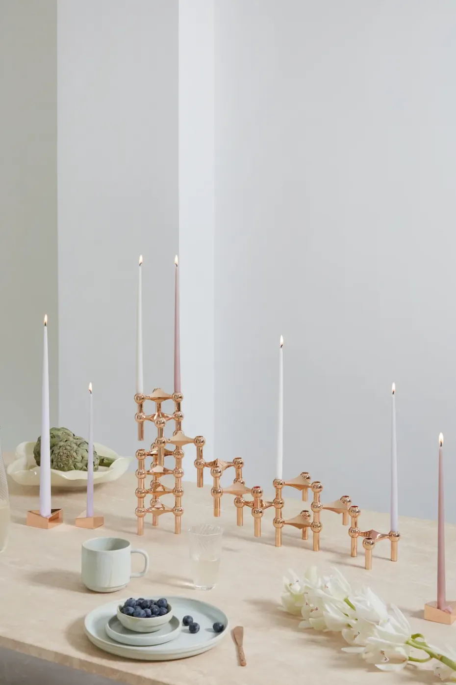 6 Velas cónicas STOFF de ester & erik, Dusty rose