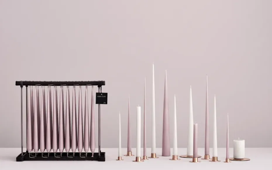 2 Velas ester & erik 37 cm lacado, Old rose 39