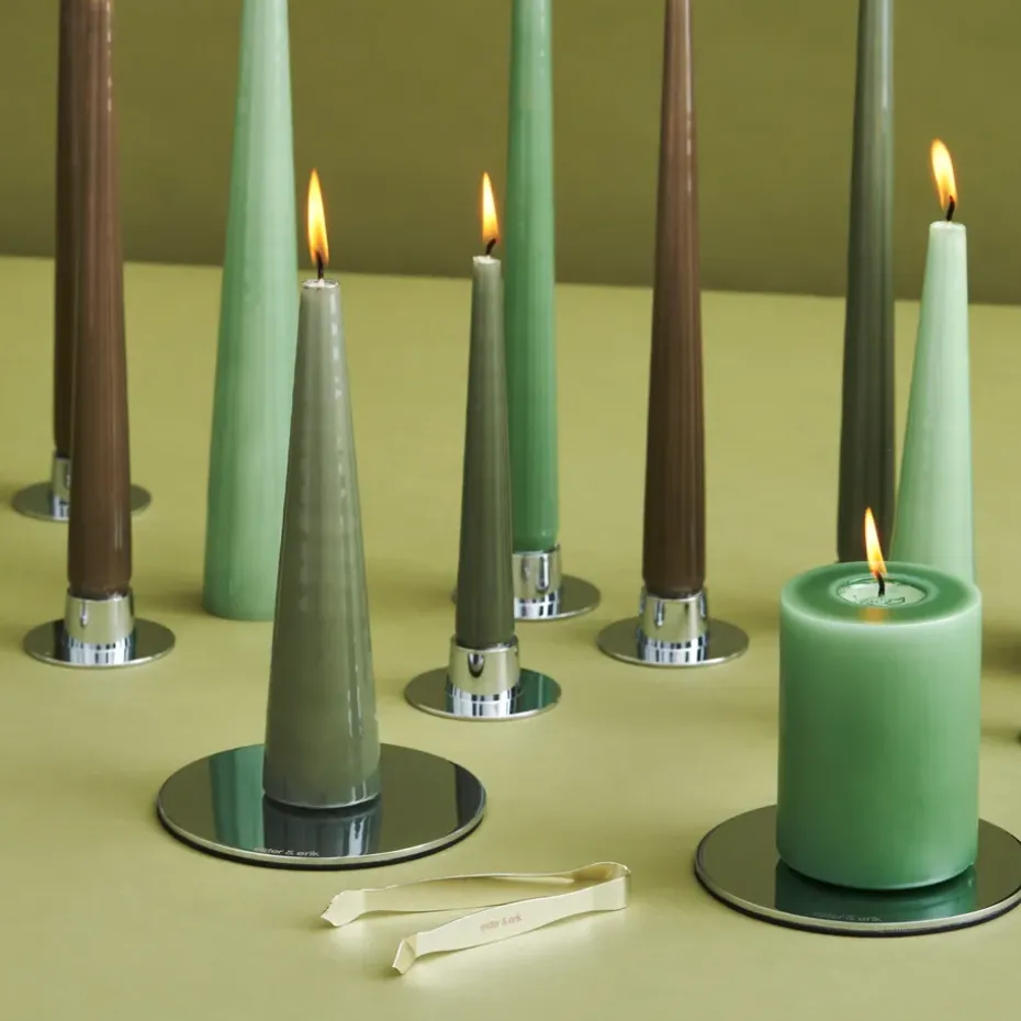 2 Velas ester & erik 37 cm lacado, Green soil 70