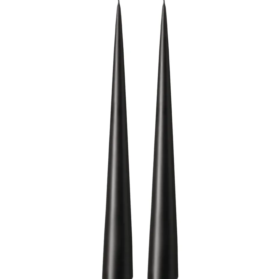 2 Velas ester & erik 37 cm mate, Raw black 75