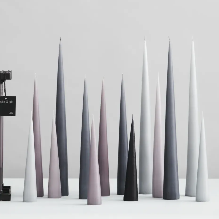 2 Velas ester & erik 37 cm mate, Raw black 75