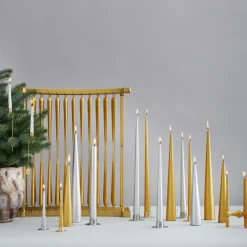 4 Velas ester & erik 42 cm metalico, Silver