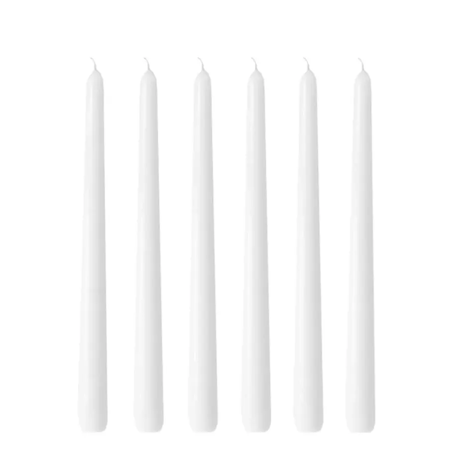 6 Velas Herrgårdsljus 30 cm, Blanco brillo
