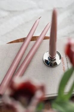 6 Velas Herrgårdsljus 30 cm, Rosa metalizado