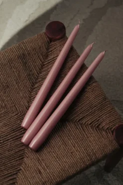 6 Velas Herrgårdsljus 30 cm, Rosa metalizado