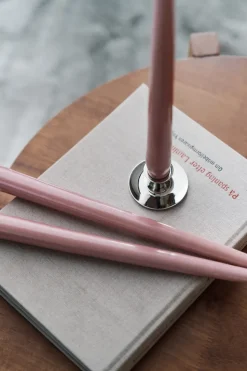 6 Velas Herrgårdsljus 30 cm, Rosa metalizado