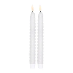 2 Velas LED Twisted 25 cm, blanco
