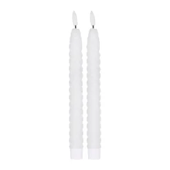 2 Velas LED Twisted 25 cm, blanco