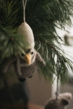 Adorno colgante Hanging penguin, Beige-blanco