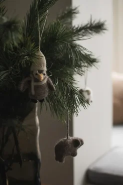 Adorno colgante Hanging penguin, Beige-blanco