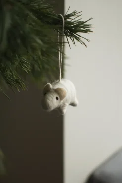 Adorno colgante Hanging pig, Blanco